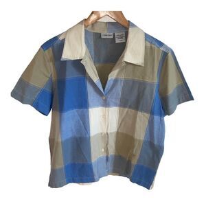 Vintage - Cabin Creek - Plaid pattern button up short sleeve